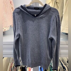 Summersalt Pale Blue Hooded Merino and Cashmere Blend Hoodie